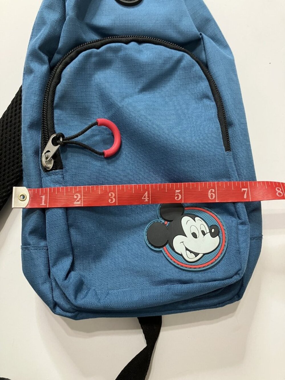 Disney Mickey Mouse Teal Blue Sling Bag Crossbody Backpack Adjustable Strap - Picture 8 of 9